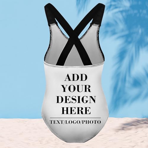 Custom Name Girl Swimwear Personalized Cartoon One Piece Swim Suits with Spaghetti Straps Bathing Suits for Girls 6-14 Year2