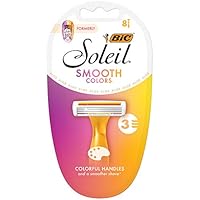 BIC Soleil Colour Collection Disposable Women's Razors - Pack of 8 Shavers, Assorted, SX3WP81-AST