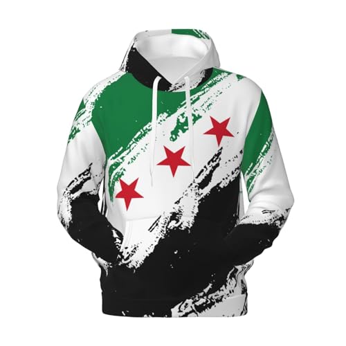 Syria Flag 1932-1963 Color Men'S Hoodies Sweatshirt Pullover Fleece Hoodie Outerwear