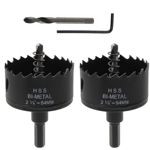 Image of 2-1 /8 inch Hole Saw Drill Hole Cutter BI-Metal Hole Saw for Thin Metal, Drywall, Plastic and Wood - 2pcs