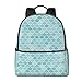 Blue Waves Squama - Zaino con stampa a forma di sirena, elegante e leggero, per viaggi, scuola, campus e shopping, Nero , Taglia unica