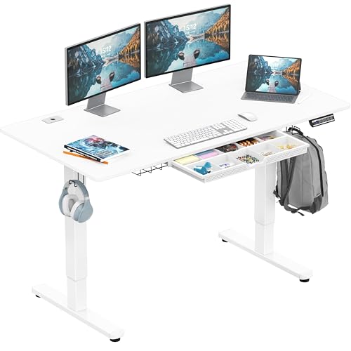 Electric Adjustable Standing Desk with Drawer