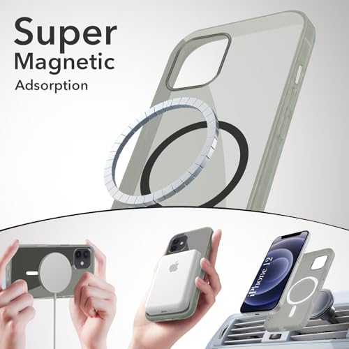 Image of Jkobi Lifetime Anti-Yellow MagSafe Compatible Clear Back Cover Case for Apple iPhone 12 (Sleek Hard Crystal | Shockproof and Camera Protection)