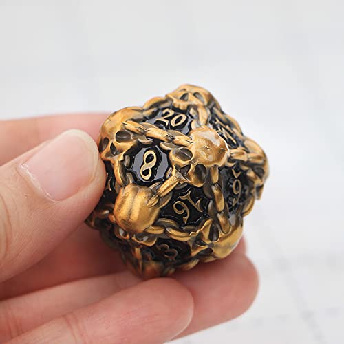 Gold Skull D20 Big Metal Dice For Dungeons And Dragons, Pathfinder, Call Of Cthulhu #TOP5