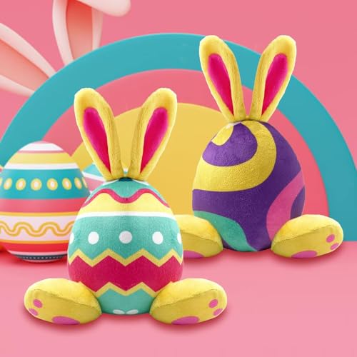 Lepawit 2 Pack Easter Dog Toys, Plush Squeaky Dog Toys, Bunny Shape Stuffed Soft for Small Medium and Large Dogs - Yellow, Only Suitable for Pet Use by Lepawit - Image 2