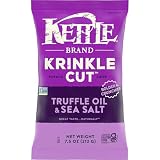 Kettle Brand Potato Chips, Krinkle Cut, Truffle Oil & Sea Salt Kettle Chips...
