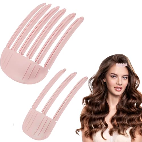 2 Stück Volumen Clips Haare Volumenclip für Den Haaransatz Windgestaltungs Stylingkamm Volumen Clips für Flauschige Bangs Hair Clip Hairpin Styling Tools für Langes Und Kurzes (Pink)