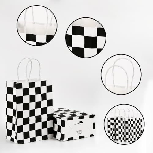 Bolsas de papel a cuadros de 16 pulgadas para envolver regalos de cumpleaños 4