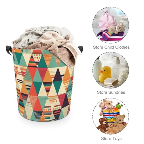 Grand panier à linge imperméable pliable en tissu rayé - 4