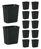 Rubbermaid Commercial Products FG295500BLA Plastic Resin Deskside Wastebasket, 3.5 Gallon/13 Quart, Black (Pack of 12)