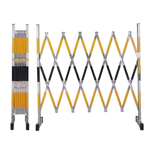 Barrière extensible portable jaune et noire pour interdire l'accès rapidement