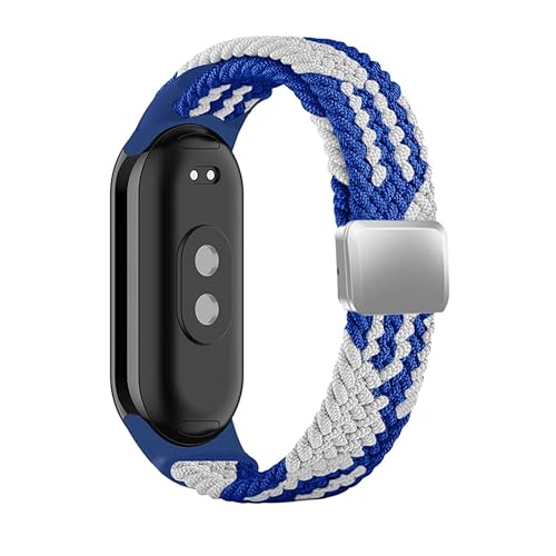 CZhkg Nailon Trenzado Muñequera para Xiaomi Mi Band 10 Strap, Elasticidad Pulseras Correa de Reloj Deportiva Ajustable Transpirable Brazalete Wristband Bands Correa para Xiaomi Mi Band 9 (azul 4)