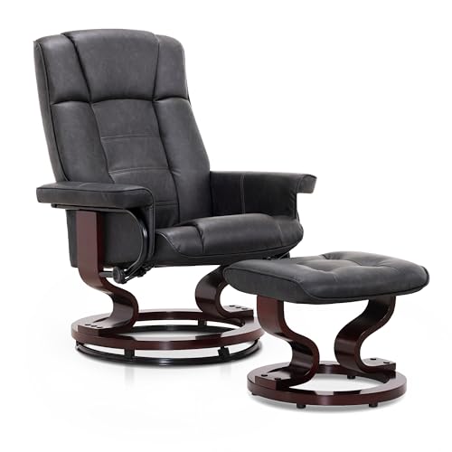 MCombo Manual Swivel Recliner with Ottoman, Chair Ottoman Set for