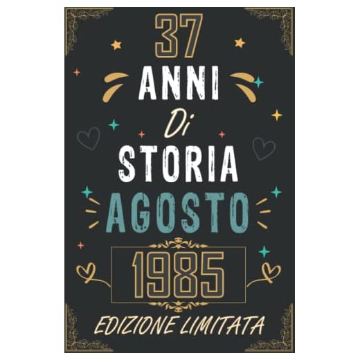 TACCUINO, 37 ANNI DI STORIA AGOSTO 1985 EDIZIONE LIMITATA: Regali Compleanno Uomo e Donna, 37 Anni di Compleanno Regalo Uomo e Donna 37 Anni, Regalo per lui/lei, Taccuino da 120 pagine