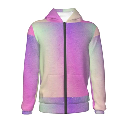 Watercolor Paper Texture Kids Pullover Hoodies Boys Zip Up Sweatshirts Girls Athletic Clothes with Pocket2