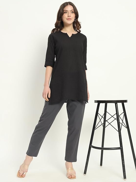 Image of Women's Trousers Pants Formal Office Wear, Pure Cotton Comfortable Pant | Styles Ideal for Professional and Casual Outfits