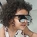 FEISEDY Kids Sunglasses, Flat Top Shield Square Sunglasses with Rimless Fashion Shades for Age 1-7, B4061