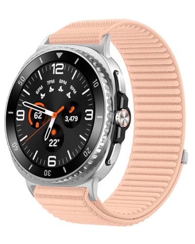 Fabric Band Compatible with Samsung Galaxy Watch 8 40mm/44mm, Soft Nylon Sport Loop Replacement for Galaxy Watch 8 Classic 46 mm Women Men (Pink) - image 1