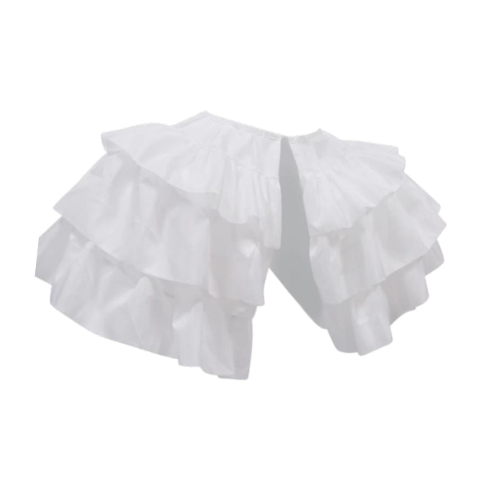 Lolita - Sottogonna da donna in crinolina, doppio lato, per costume da ballo, cosplay, colore: bianco