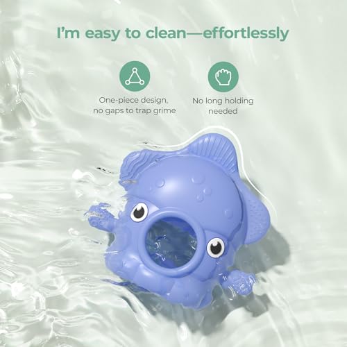 Image of Momcozy Baby Teething Toys, Food Grade Silicone Baby Teether for 0-12 Months, Baby Adjustable Teethers Mitten, Easy Grip Teething Relief with Multiple Chew Points,Sensory Exploration ,Sky Blue