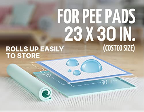 Image of TidyFriend Dog Pee Pad Holder Tray Fits for 30 inch x 23 inch Pee Pads with Corner Lock Holes, Raised Edges, Non-Spill, Easy to Clean Silicone Dog Potty Tray Holder, For Indoor Floor Protection (Turquoise)