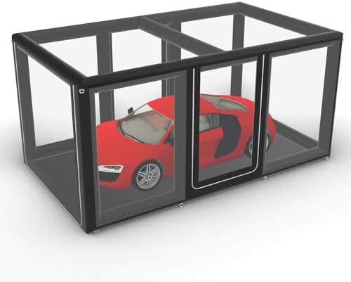 Airtight Inflatable Car Garage Tent Outdoor Indoor Bubble PVC Portable Car Cover Vehicle Shelter for Car Parking Painting Washing (Black, 18Ft L x9.2Ft W x6.6Ft H)