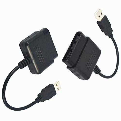 2PCS USB Cable PS2 to PS3 Video Game Controller Adapter Converter Compatible with Sony PS2 PS3 PC Playstation 2 Playstation 3