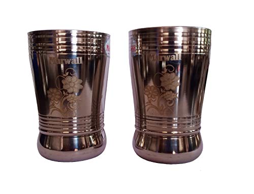 Image of Stainless Steel Flowers Printed Water Glasses (12)
