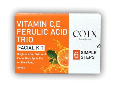 Image of Luxury Facial Kit for Glowing Skin | Unisex Professional Face Care Kit for Home & Salon Use. (VITAMIN C,E FERULIC ACID TRIO)