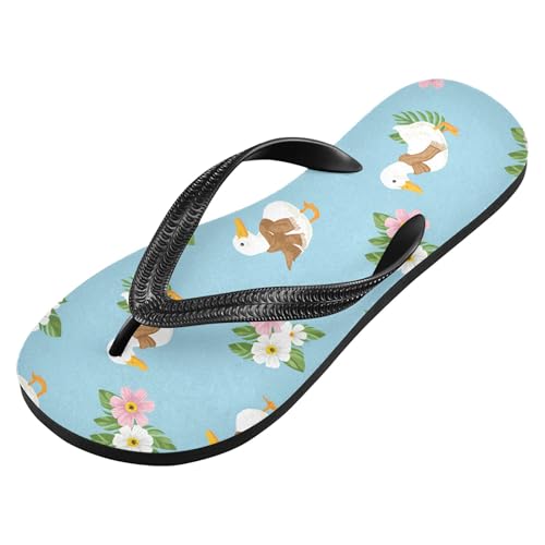 Burbuja Ducks Wearing Scarves Flip Flops for Women Men, Soft Thong Sandals Rubber Slippers for Pool Beach Essentials2