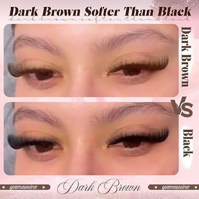 Dark Brown Lash Clusters 80D Fluffy Wispy Volume Cluster Eyelash Extensions D Curl 1018mm Individual Cluster Lashes 240PCS Brown Eyelash Clusters DIY Lash Extension for Natural Glam Look by Yawamica