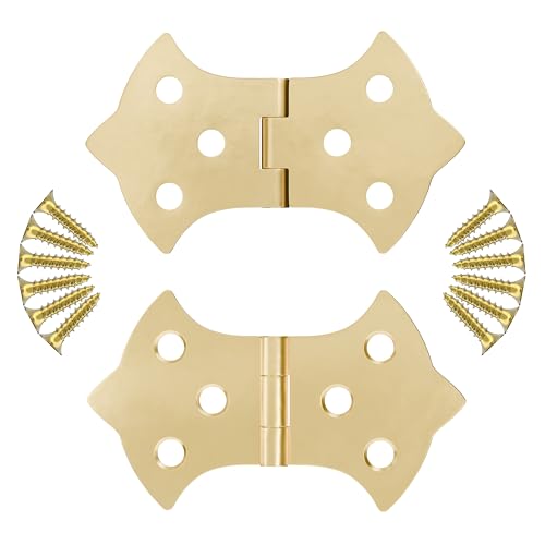 Brass Butterfly Hinges - 3-1/8" x 1-7/8" - Pack of 16 - Decorative Hinges for Cabinet Doors, Trunks and Boxes - BH10-SB (8)