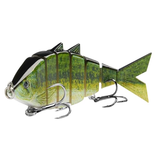 BASSDASH Bone Swimbait Multi Jointed Hard Fishing Lure for Bass