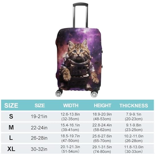 A Cat in Outer Space Luggage Cover, Washable Elastic Suitcase Cover Protector Fit 18-32 Inch Luggage2