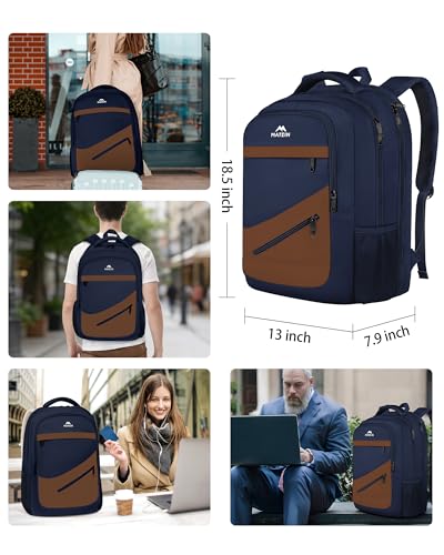 Image of MATEIN Travel Backpack for Men with Anti Theft Pocket, TSA Friendly Carry On 17.3 Inch Laptop Backpack with Luggage Strap, Water Resistant Flight Approved Work Business College Daypack Bag for Men