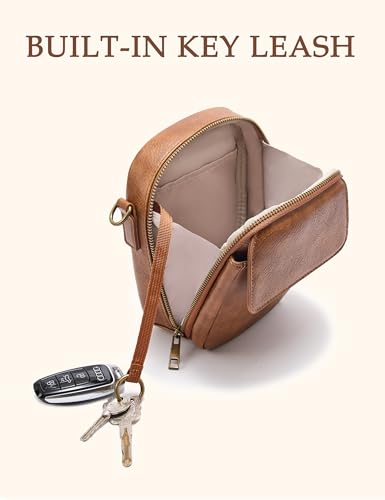 Image of Yarnic Small Crossbody Bag, Vegan Leather Cell Phone Purse for Women, Vintage Wallet Bag with Card Slots