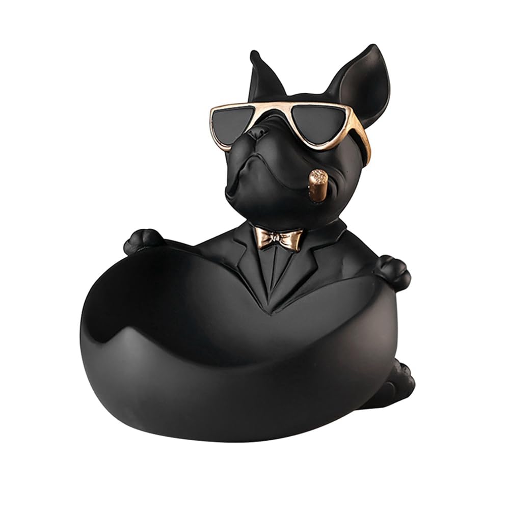 Sculpture bouledogue français en résine haut de gamme, statuette déco moderne
