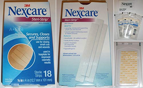 Nexcare Steri-Strip Skin Closure Strips 1/2 X 4 - 18 ct, Pack of 2