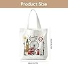 zhongko London Travel Canvas Tote Bag, London Souvenirs Gifts, Retro Tote Bag with Large Capacity, Reusable Shopping Bags, Stylish Souvenir Gifts Must Have for Friends & Family #3