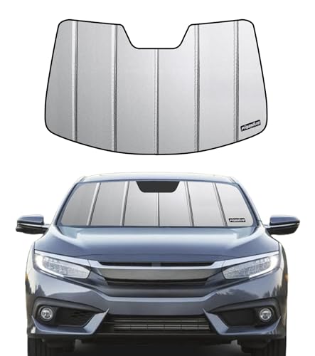 Pigenius Windshield Sunshade for Honda Civic 2016-2018 (Not Touring), Premium Grey Leather Finish