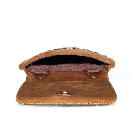 Image of J I ACCESSORIES Velvet Saree Clutch Mobile Pouch Waist Clip Ladies Purse Gift For Women