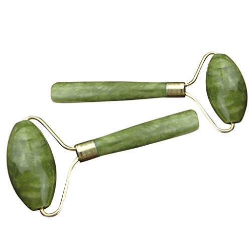 FiedFikt Rodillo antienvejecimiento, terapia de jade natural, rodillo facial para el cuello, masajeador para adelgazar el cuerpo, herramienta de belleza de una sola cabeza, 1 unidad