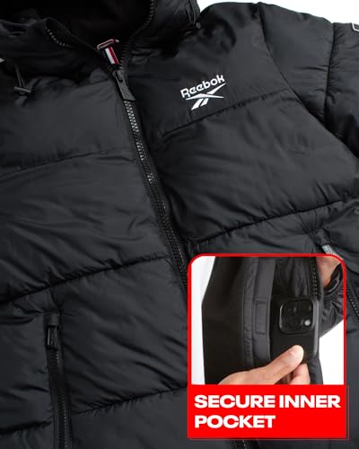 Reebok Mens Winter Jacket - Warm Heavyweight Mens Winter Coat - Wind Water Resistant Insulated Quilted Puffer Jackets for Men3