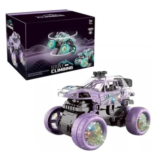 Image of FunzOn Stunt Climbing car for Kids|Battery Operated| 3D Projection Light and Music| Monster Truck| 360 Rotation|Bump & go Action for Boys and Girls (Purple)