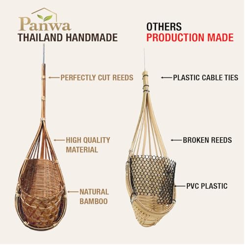 Panwa Handmade 100% Thai Bamboo Hanging Orchid Basket thumb #3