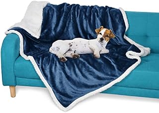 Puppy Fleece Blankets, Washable Sherpa Fluffy Cosy Warm Plush Pet Blankets for Small Dog Cat Kitten Double Thickness Throws 114 x 76 cm Black