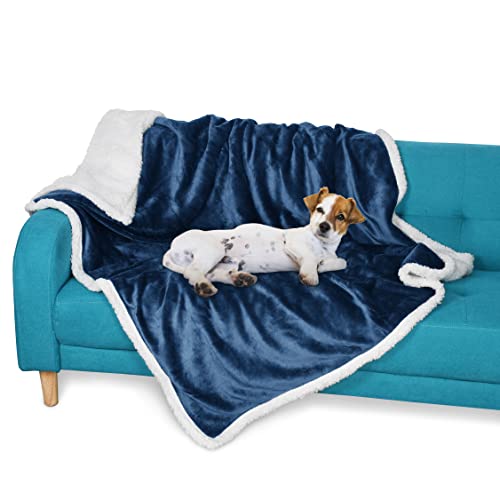 Pawsse Couverture Polaire pour Chien, Lavable, Douce, Chaude, Moelleuse, Peluche, Sherpa, Double épaisseur couvertures pour Chiot, Chat, 152 x 127 cm Cover