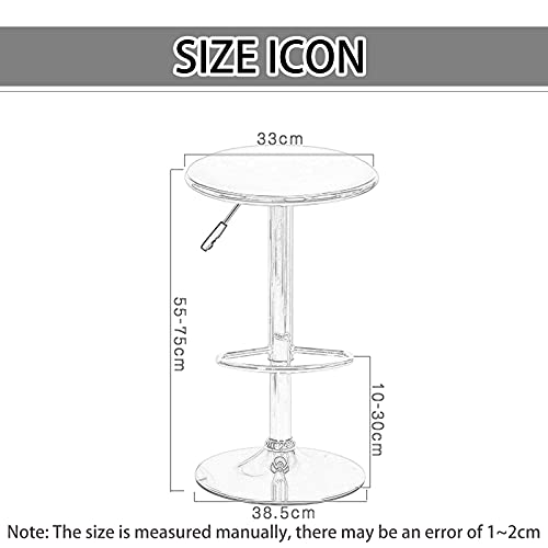 Tabouret de bar hauteur réglable 55-75 cm avec assise ronde - 3