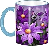Personalizada Tazas Mariposa ciruela morada del cielo Taza Cerámica Porcelana Taza de Desayuno para Cocina Mujer 330ml