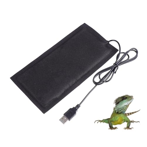 Balacoo USB Reptile Heating Pad, Under Tank Heater for Snake, Lizard, Turtle, Terrarium Heat Mat for Reptile, Consistent Temperature Control (Black, 7.9 x 3.9 in)
